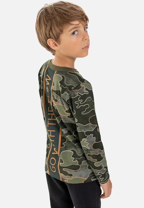 Quimby - Boys multi print tee - green