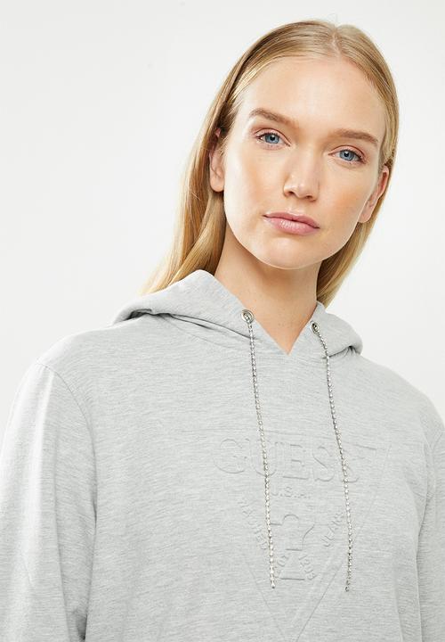 GUESS - Long sleeve bling fashion active hoodie - grey