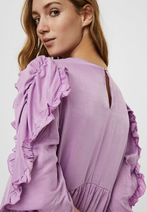 Vero Moda - Novella 2/4 ruffle short dress - violet tulle