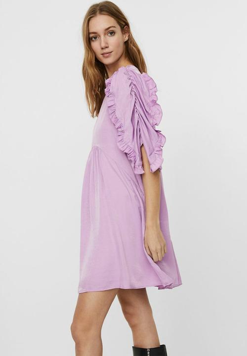 Vero Moda - Novella 2/4 ruffle short dress - violet tulle