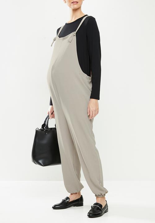 Superbalist - Woven tie strap dungaree - taupe
