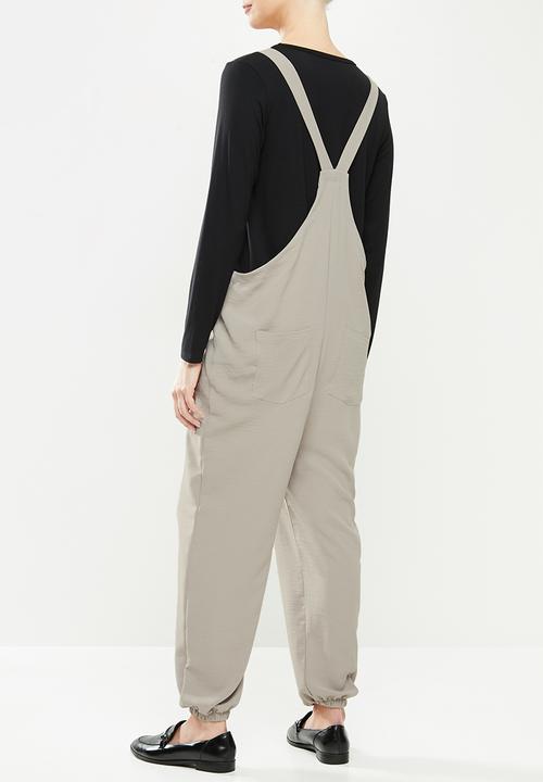 Superbalist - Woven tie strap dungaree - taupe