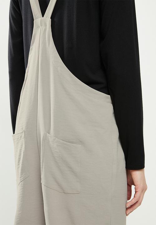 Superbalist - Woven tie strap dungaree - taupe