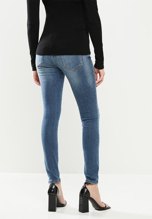 GUESS - Bling stud low rise skinny - mid blue 