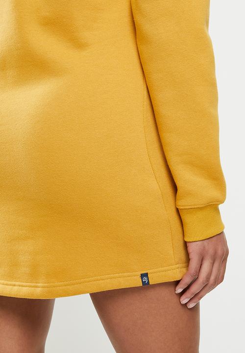 Aca Joe - Basic crew terry dress - mustard