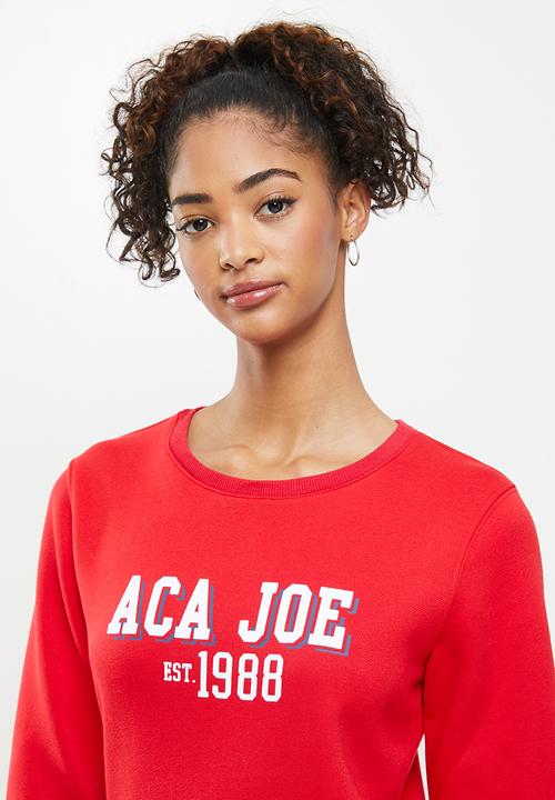 Aca Joe - Basic crew terry dress - red