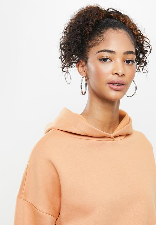 Blake - Cropped hoodie with elastic-peach