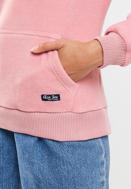 Aca Joe - Polar fleece pullover hoodie - pink