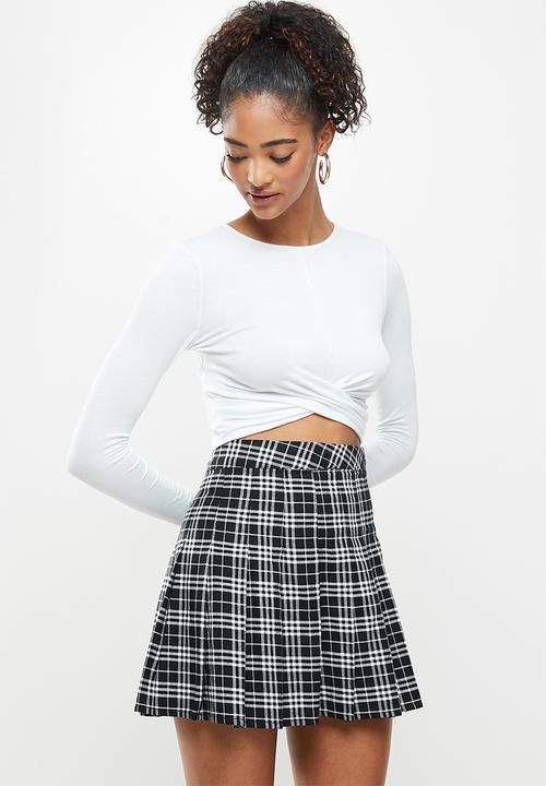 Blake - Wrap bodice crop top - white 