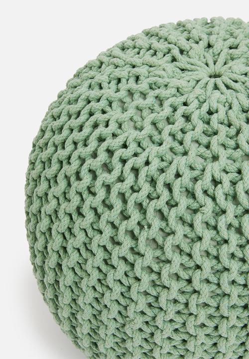 Sixth Floor - Kuku woven pouf - sage