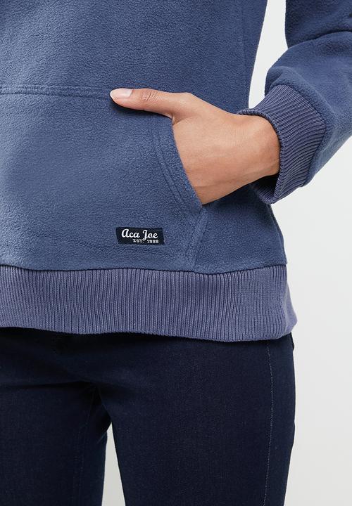 Aca Joe - Aca joe polar fleece pullover hoodie - blue