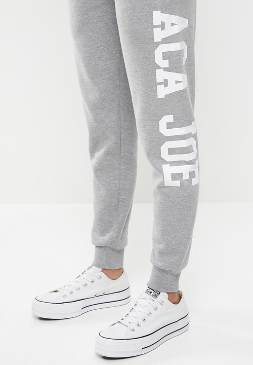 Aca Joe - Logo joggers - grey melange