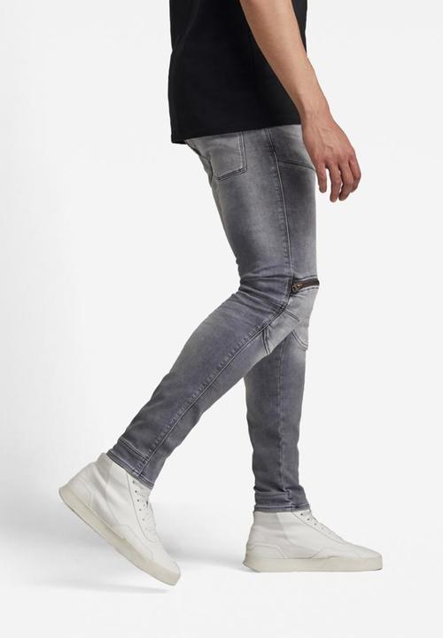 G-STAR - 5620 3d zip knee skinny - sun faded glacier grey