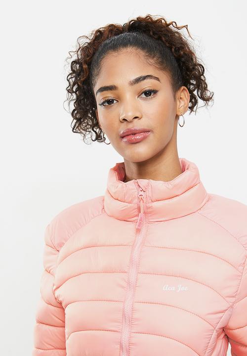 Aca Joe - Zip thru puffer jacket - pink