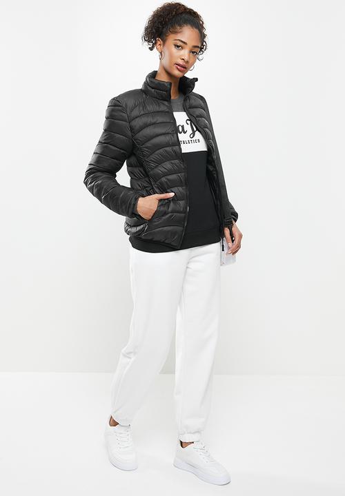 Aca Joe - Zip thru puffer jacket - black