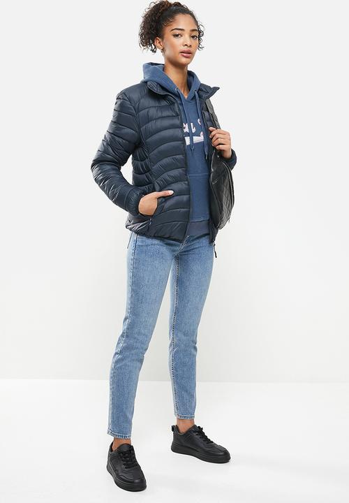 Aca Joe - Zip thru puffer jacket - navy