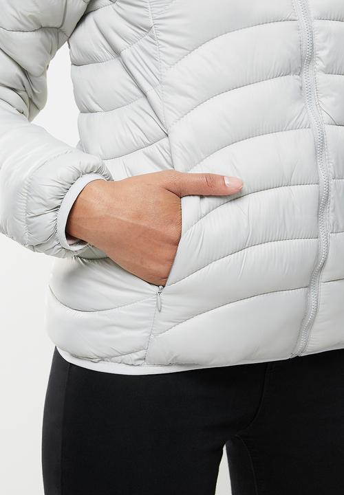 Aca Joe - Zip thru puffer jacket - light grey