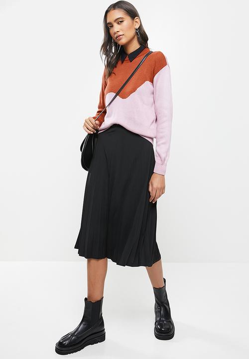 Me&B - Colourblock jumper -  rust & pink