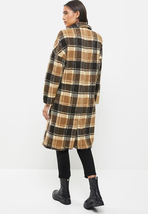 Me&B - The teddy coat in check - brown