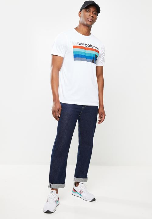 New Balance  - Tenacity heather tech short sleeve print - white 