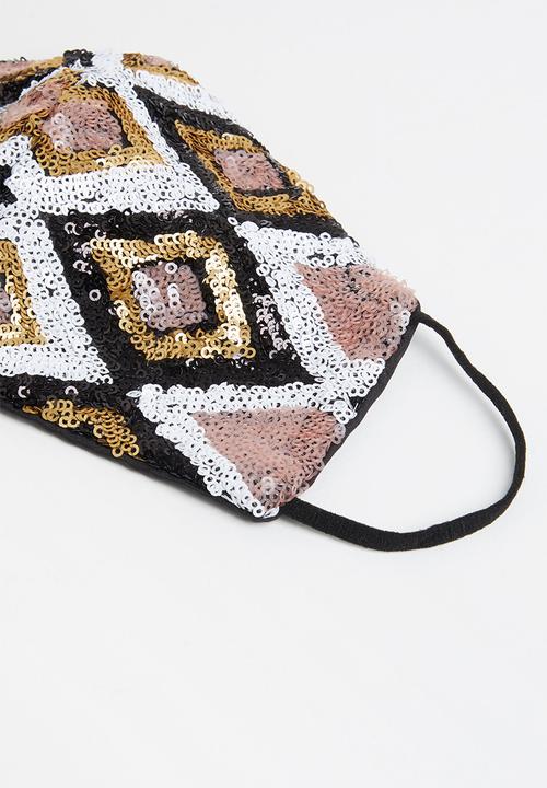 Superbalist - Zig zag sequin face mask - multi