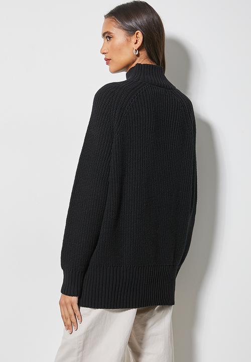 Superbalist - Cotton blend roll neck - black