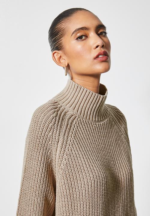 Superbalist - Cotton blend roll neck - taupe