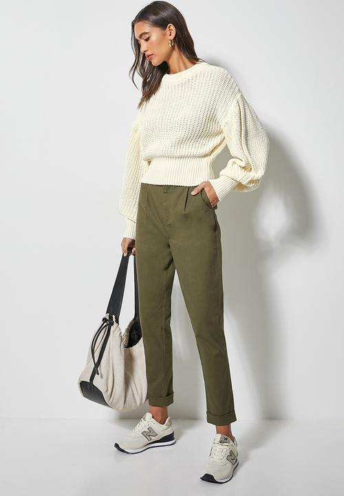 Superbalist - Cotton blend balloon sleeve pullover - ecru