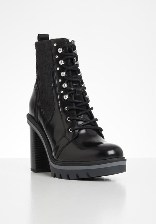 Tommy Hilfiger - Material mix th high heel boot - black