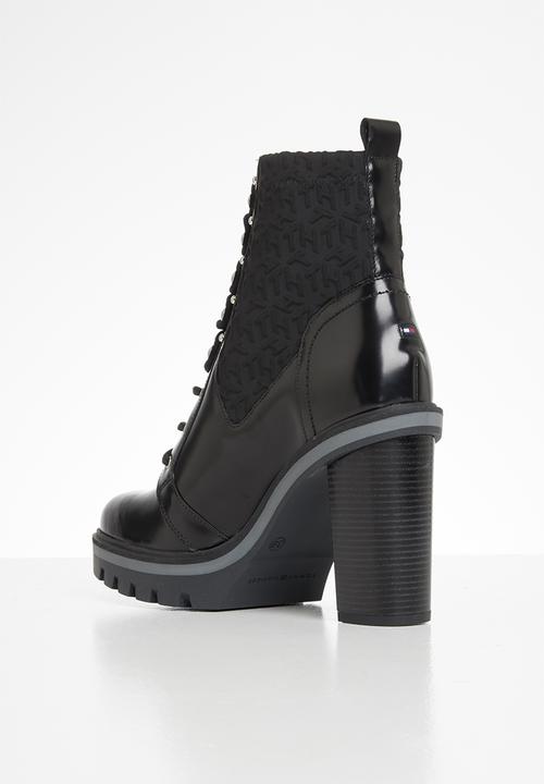 Tommy Hilfiger - Material mix th high heel boot - black