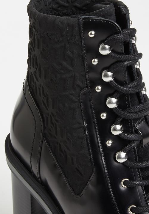 Tommy Hilfiger - Material mix th high heel boot - black