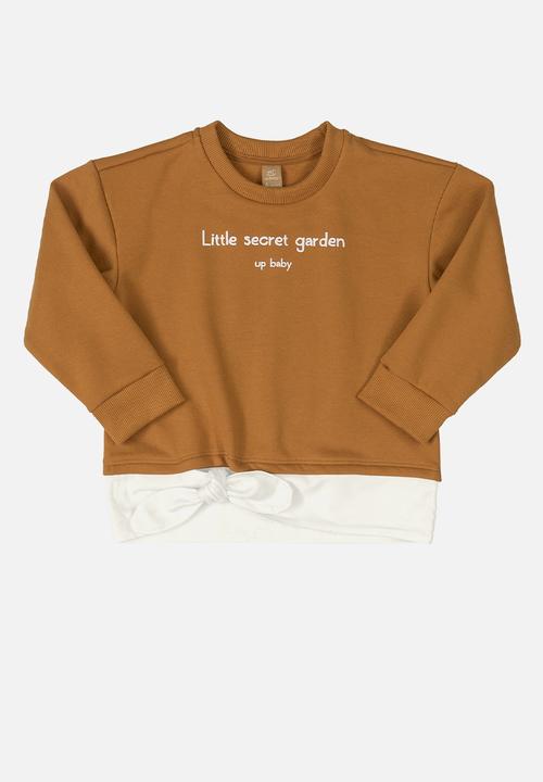 UP Baby - Girls sweat top & legging set - brown