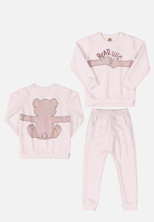 UP Baby - Girls sweat top & sweatpants set - light pink