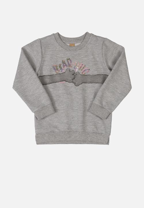 UP Baby - Girls sweat top & sweatpants set - grey