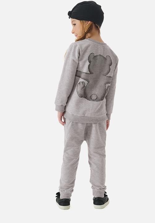 UP Baby - Girls sweat top & sweatpants set - grey