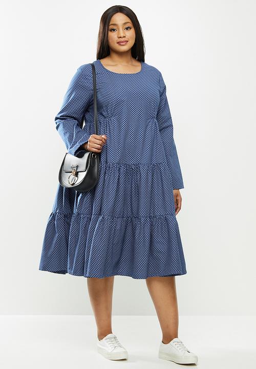 AMANDA LAIRD CHERRY - Plus klip dress - navy & white