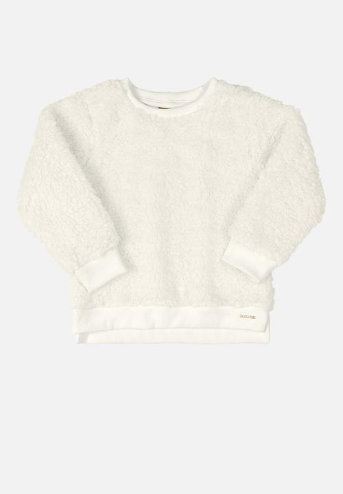 UP Baby - Girls faux fur sweatshirt & pants set - off white