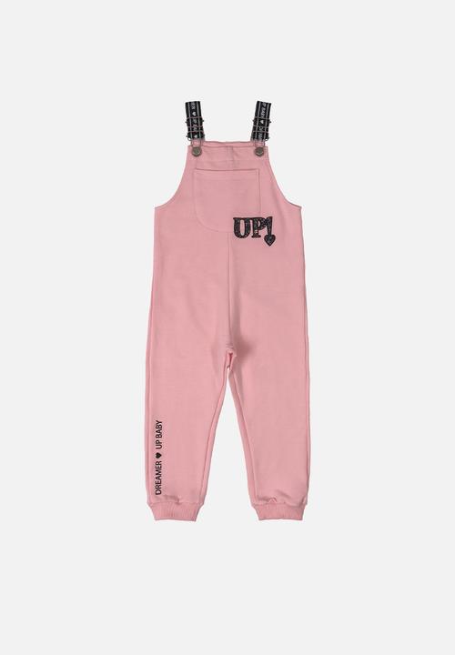 UP Baby - Girls dungaree & jersey set - pink