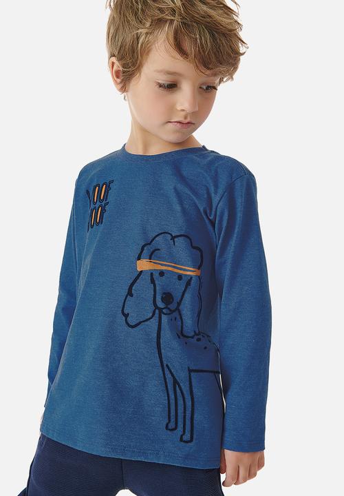 UP Baby - Boys dog tee - dark blue