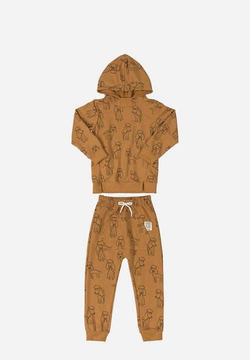 UP Baby - Boys sweatshirts & sweatpants set - dark orange