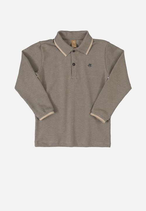 UP Baby - Boys long sleeve golfer - light brown