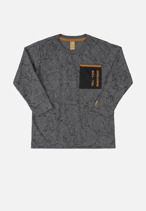 UP Baby - Boys tee with pocket - grey