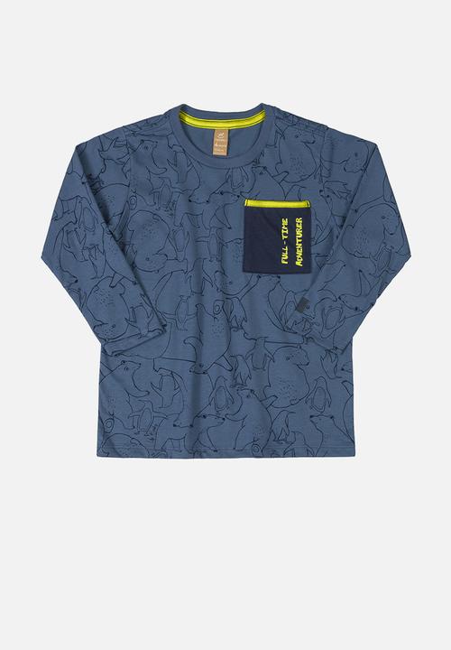 UP Baby - Boys tee with pocket - blue