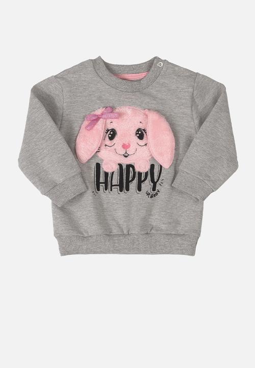 UP Baby - Girls printed sweatshirts & pants set - grey