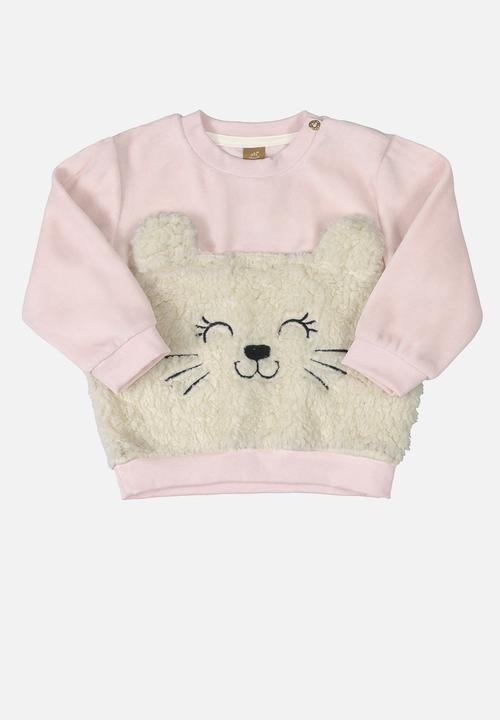 UP Baby - Girls plush top and pants set - light pink