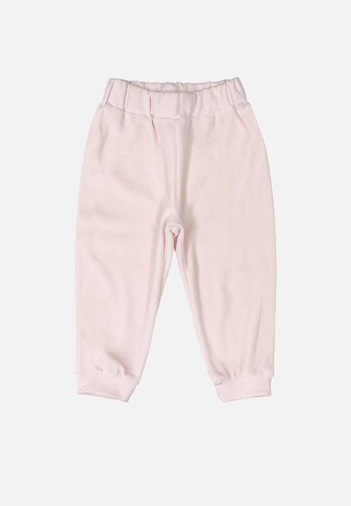 UP Baby - Girls plush top and pants set - light pink