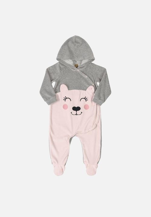 UP Baby - Girls bear onesie - grey