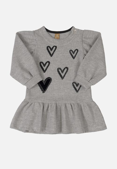 UP Baby - Girls sleeveless jacket & dress set - grey & black