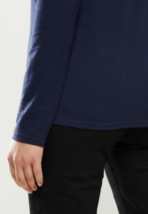 POLO - Tai long sleeve logo print t-shirt - navy