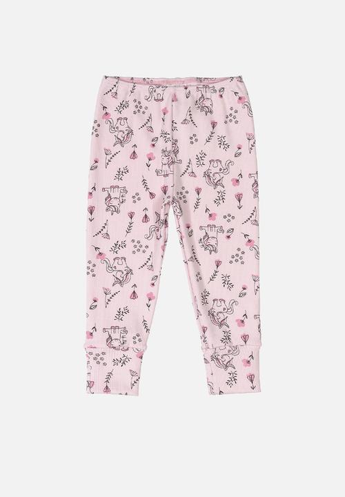 UP Baby - Girls bodysuit, printed pants & beanie set - white